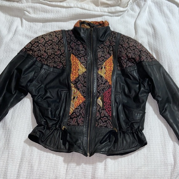 RARE HTF Vintage Euro Mond of California Leather fabric Jacket - Picture 11 of 16
